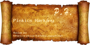 Pinkics Harkány névjegykártya