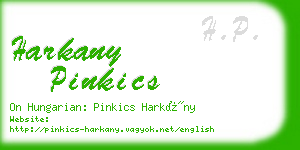 harkany pinkics business card